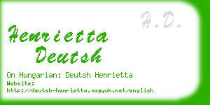 henrietta deutsh business card